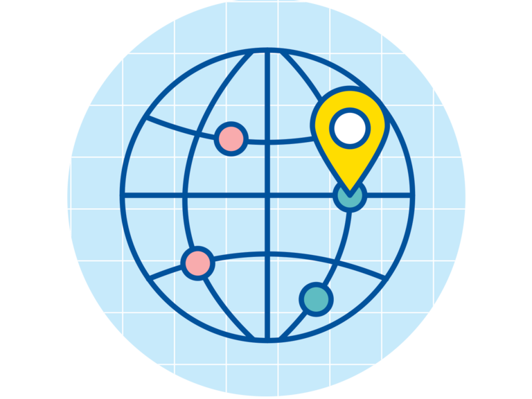 Symbolhafte Illustration Routenplanung